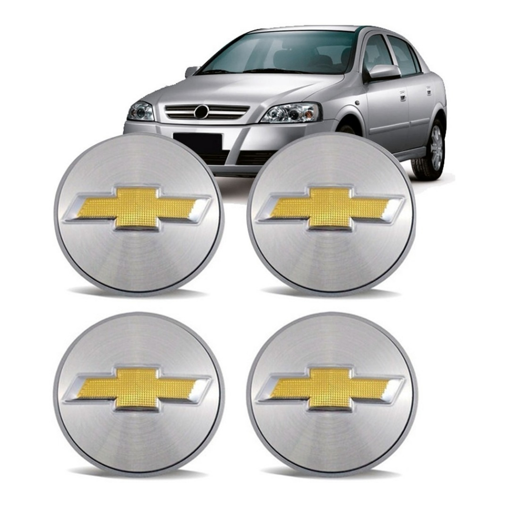 Jogo 4 Calota Centro Miolo Meio Roda Gm Astra 2010 Prata em Oferta na Shopee