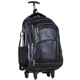 Mochila Executiva Carrinho Rodinha Couro Notebook