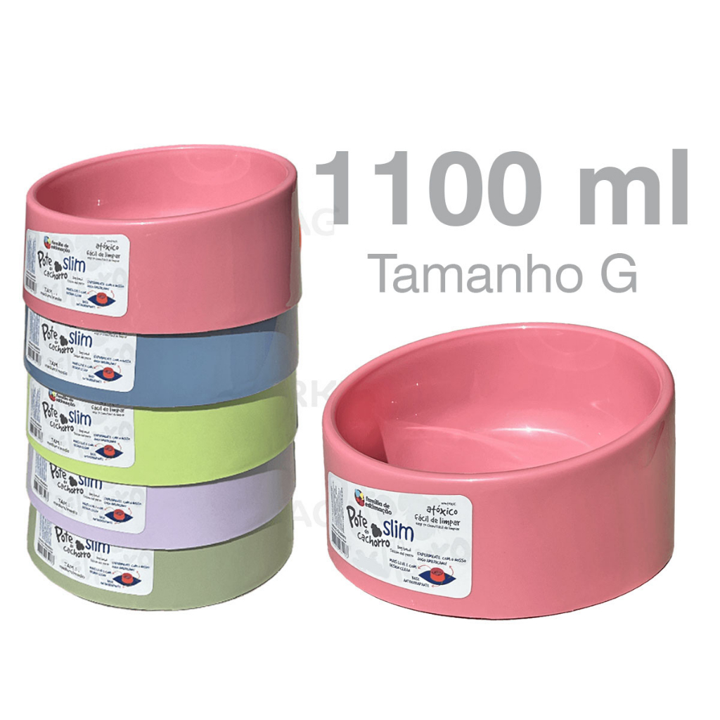 Pote Comedouro Bebedouro Slim Grande 1100ml para Cachorro Família Estimação em Oferta na Shopee