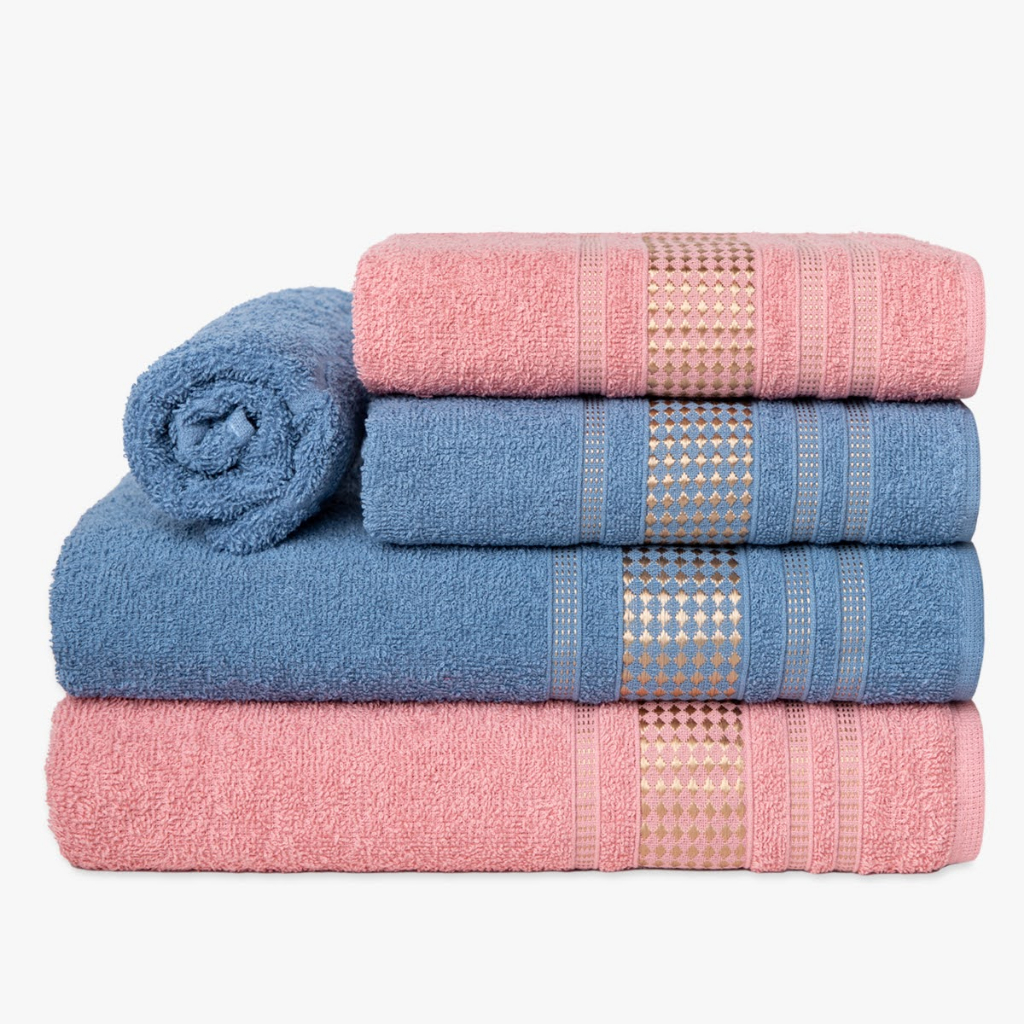 Jogo De Toalhas 5 Peças Paris Linha Luxo Premium 100% Algodão