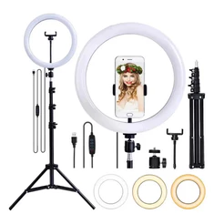 Iluminador Ring Light cm com Tripé e Suporte para Celular