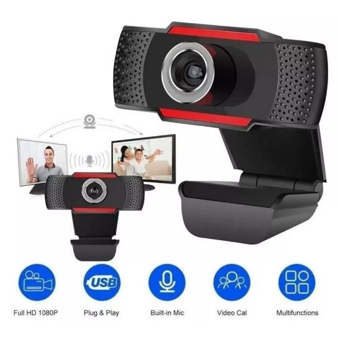 Webcam câmera Notebook Computador Microfone Usb HD 1080P