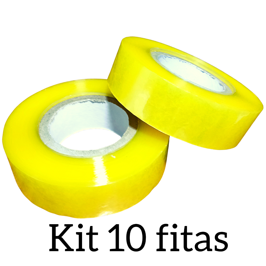 KIT 10 Fita Adesiva Transparente 500 Metros Larga Para Embalagens Durex envio 24h