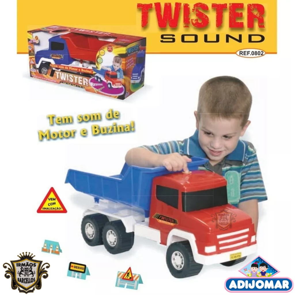 Brinquedo Caminhão Caçamba Twister Sound 58 Cm C/ Som De Buzina E Motor - Brinquedo Infantil Carrinhos Adijomar