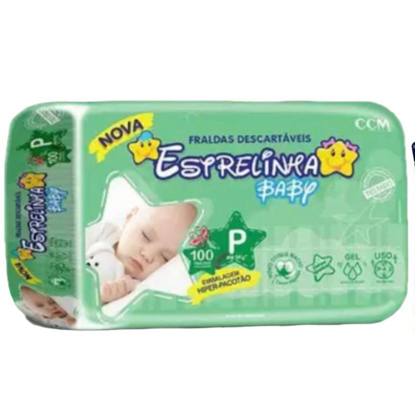 Fralda DESCARTAVEL INFANTIL BARATA Estrelinha Baby P Cobertura Suave ótima para escolinha