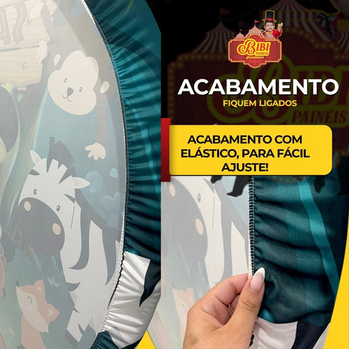 Kit Decorativo Painel Redondo C/ Elástico + Trio Capa Cilindro Veste Fácil S0nic — imagem 2 de 2