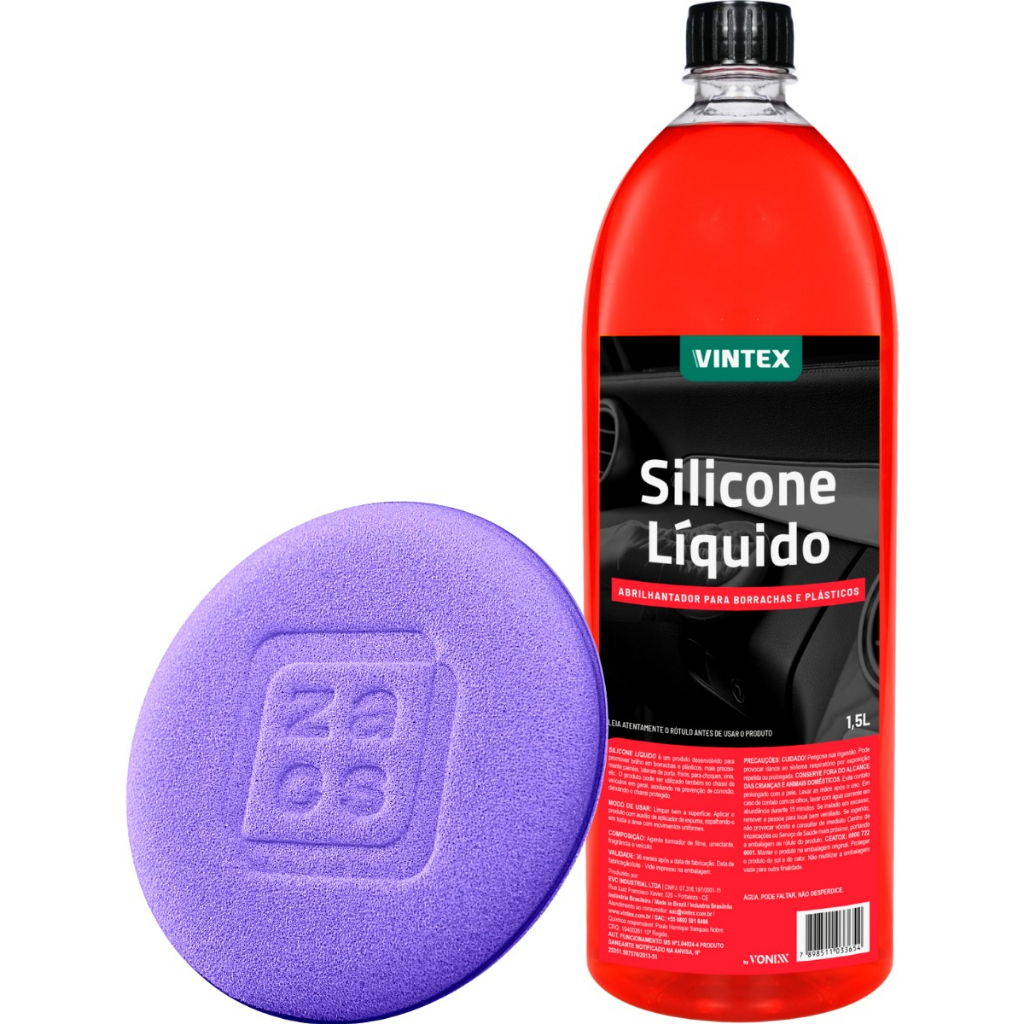 Silicone Líquido Plástico 1,5L Automotivo + Aplicador Zacs - Spare Parts and Accessories for Vehicles