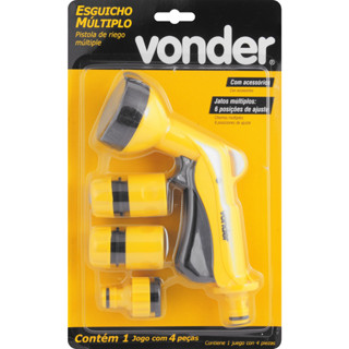 Esguicho plástico para jardim, 6 funções, com acessórios, engate 1/2" Vonder