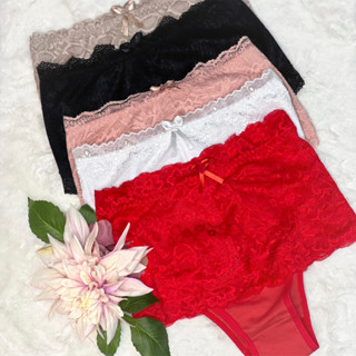 Kit 5 Calcinha Cinta Algodão Tanga Fátima Adulto Feminina Cotton Silhueta Qualidade Modela Cintura Alta Renda