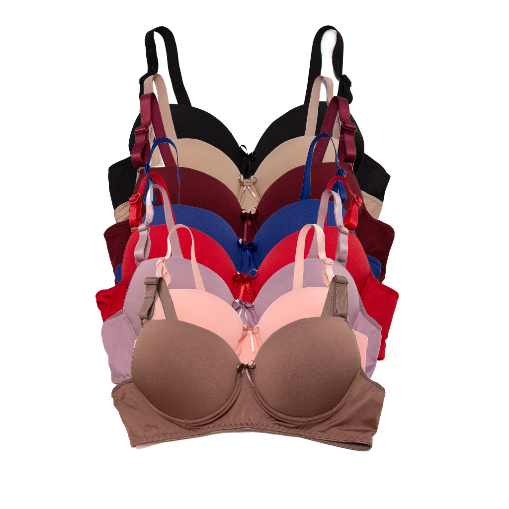 Kit 5 Sutiãs Plus Size Reforçado Microfibra Alça Larga Com Bojo