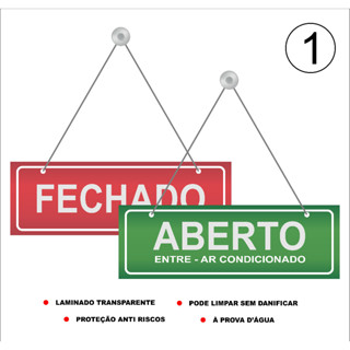 Placa Aberto Fechado para porta de vidro / vitrine