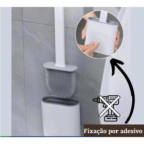 Escova Sanitária Silicone De Limpar Vaso Privada Banheiro