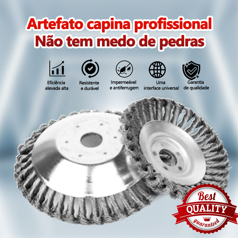 Escova de Aco Rotativa para Rocadeira Profissional Stihl Disco Universal Eletrica