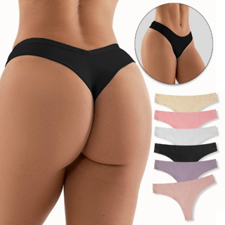 1 Calcinha fio dental feminina Cintura baixa sexy sem costura Calcinha Calcinha Microfibra Feminina Cintura baixa Respirável Velocidade Seco Macio Divisão alta Cuecas