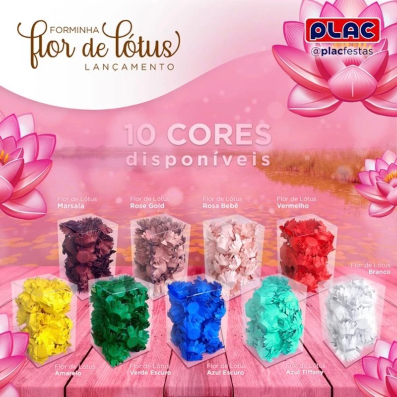 KIT 40~120 Forminhas para Doces Finos Flor de Lotus ANIVERSARIO CASAMENTO PLAC OFF// - Home & Living