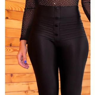 Calça Prada Botões Efeito Lipo Moda Feminina