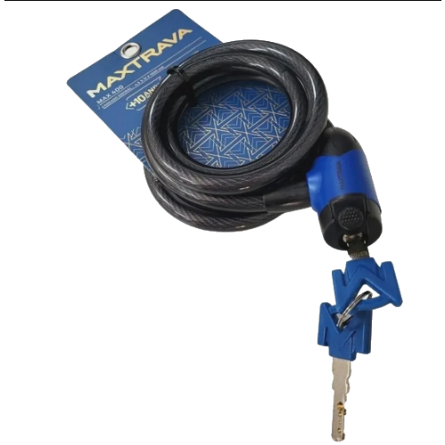 CORRENTE CADEADO TRAVA BICICLETA CHAVE AÇO BIKE MOTO ( 4,5 x 12 x 1500MM ) - MAX TRAVA