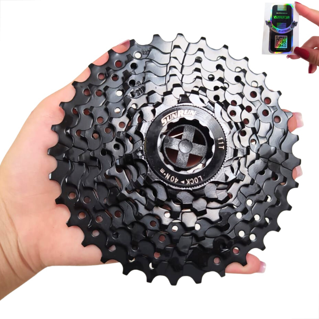 Cassete 8V 11/32 Para Bike Pinhão K7 Preto 8 Velocidades Marcha Catraca Roda Livre Bicicleta