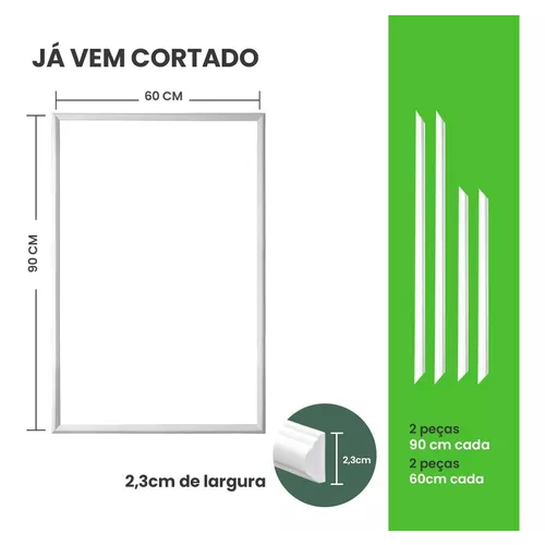 Quarto Bebê Moldura Decoração Kit Fácil Instalação 60x90cm Meu Rodapé