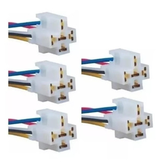 Kit 5 Tomadas Chicote Soquete Conector Plug Porta Relê em Oferta na Shopee