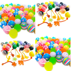 Kit 15 Geleca Gruda Parede + 15 Bolinha Pula Pula 27mm Colorida Lembrancinha Infantil Aniversário