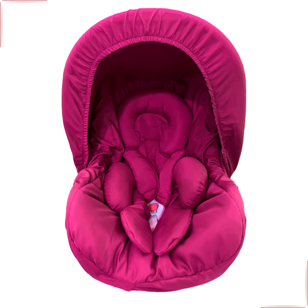 Kit Bebê Conforto Pink 5 pçs Universal Capa Capota Redutor Protetor Cinto Galzerano Burigotto Cosco