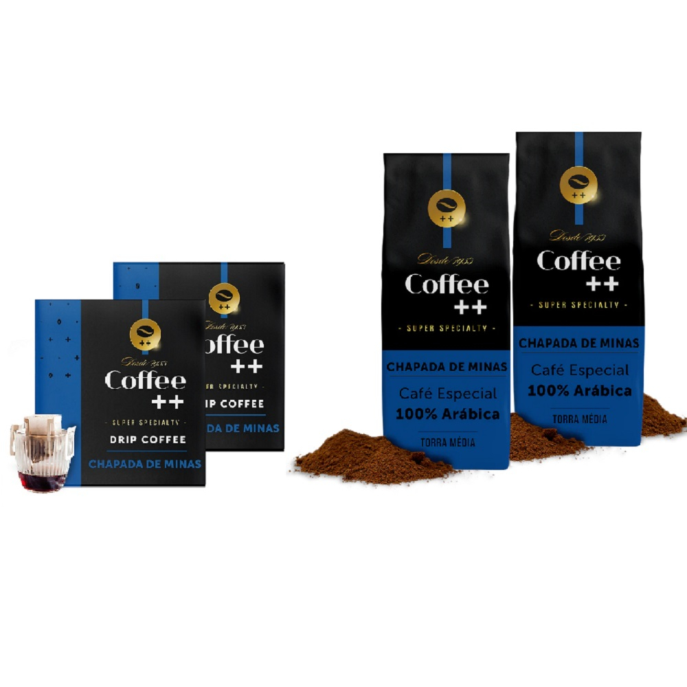 Kit Café Especial Chapada de Minas  - 20 sachês Drip Coffee + 2 moídos - Coffee Mais