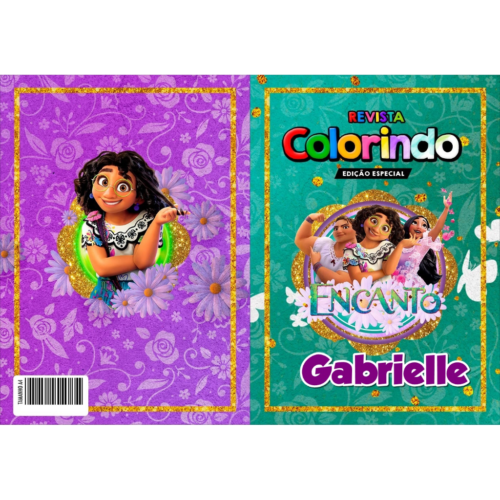 10, 20 OU 30 Livros De Colorir Personalizado / Revistinha de Colorir -ENCANTO- GRANDE- CAPA PAPEL DE FOTO