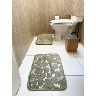 Tapete de Porta Para Banheiro Macio Antiderrapante Design Coração em Oferta na Shopee