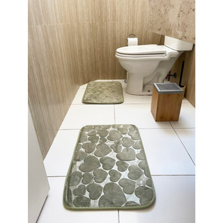Tapete de Porta Para Banheiro Macio Antiderrapante Design Coração