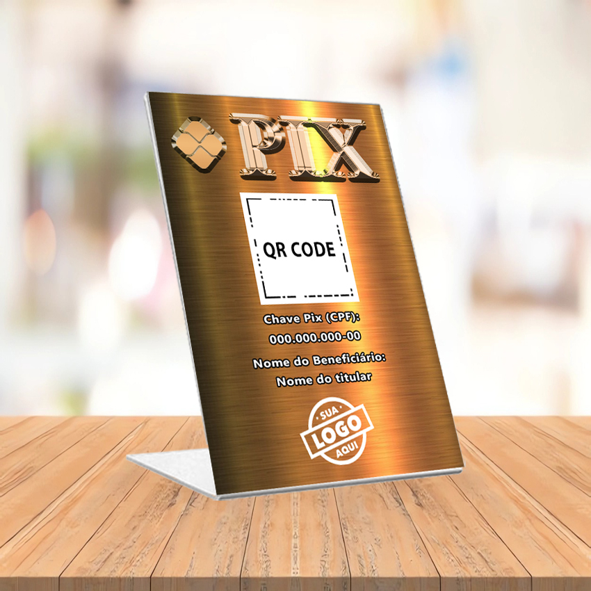 Display QR Code PIX Personalizável - Placa Qr Code Pagamento