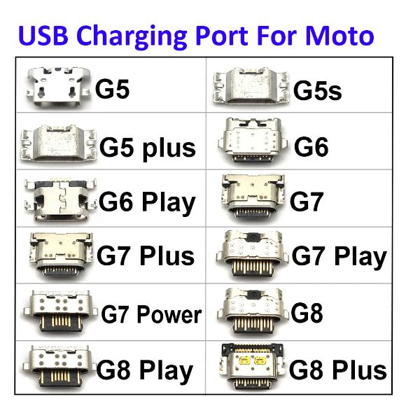 10pcs Conector do porto de carregamento para  moto G5 G5S G6 PLAY G5 PLUS G7 G7 PLUS G7 PLAY G8 PLAY G8 PLUS G7 POWER