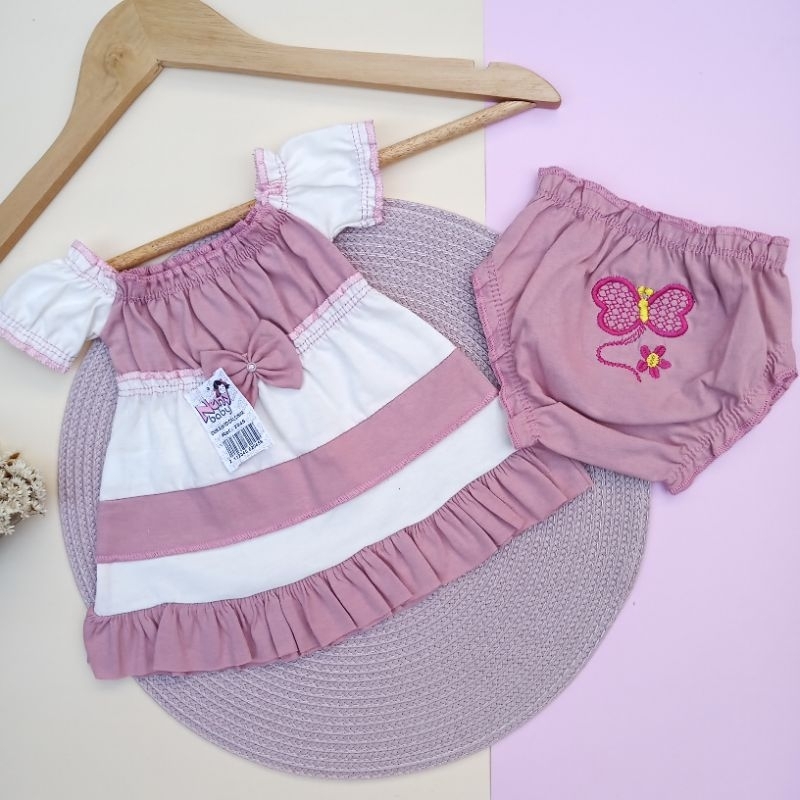 Vestido bebê e tapa fralda calcinha kit 2 peças RN á 3 meses Roupa infantil menina