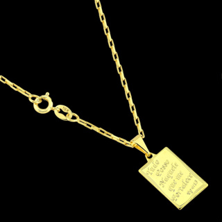 Corrente Cordão Masculina 70cm + Pingente Placa Tudo Posso Banhado a Ouro 18k em Oferta na Shopee