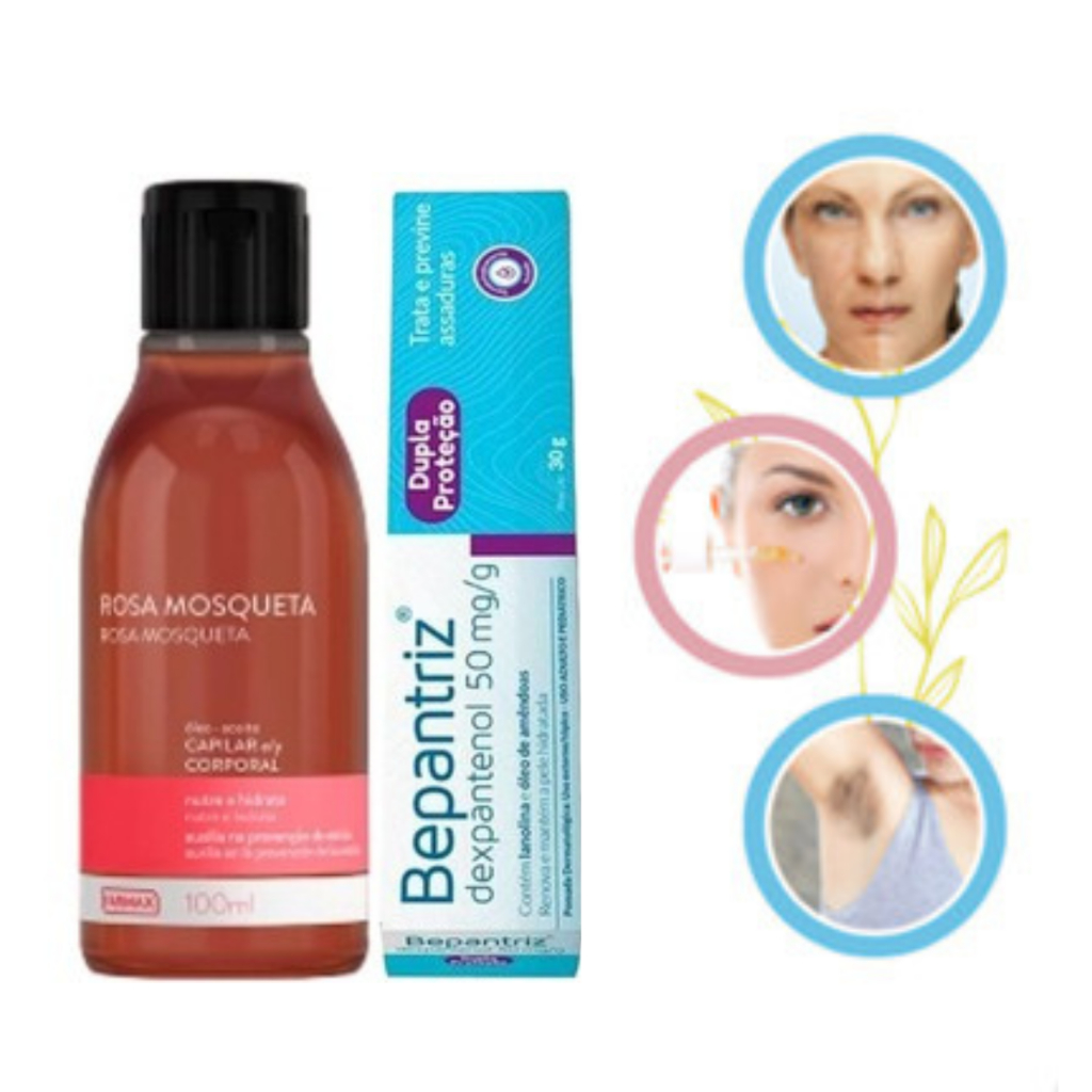 Kit Bepantriz Dermatológica 30g +óleo De Rosa Mosqueta 100ml