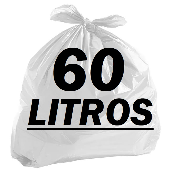 Saco de lixo 60 Litros Branco hospitalar com 100 unidades em Oferta na Shopee
