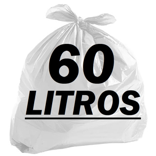 Saco de lixo 60 Litros Branco hospitalar com 100 unidades em Oferta na Shopee