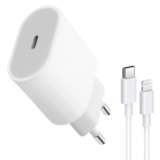 Fonte Carregador Turbo Tipo C P/ iPhone 11 12 13 14 Xr Xs Max 20w Com Cabo Lightning