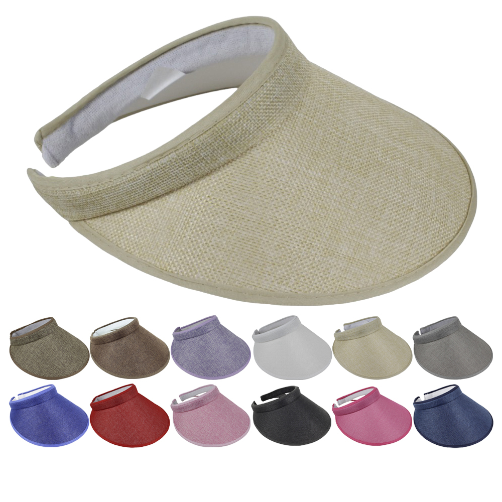 Viseira Tiara Feminina, Arco, Ajustável, Aba Grande Arco De Praia Ajustável Com Forro Atoalhado Felpudo, Piscina, Passeios Ao Sol, Caminhada, Possui Várias Cores