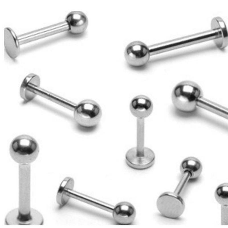 kit 12 Piercing Labret Lábios Boca Tragus Conch Aço cirugico em Oferta na Shopee