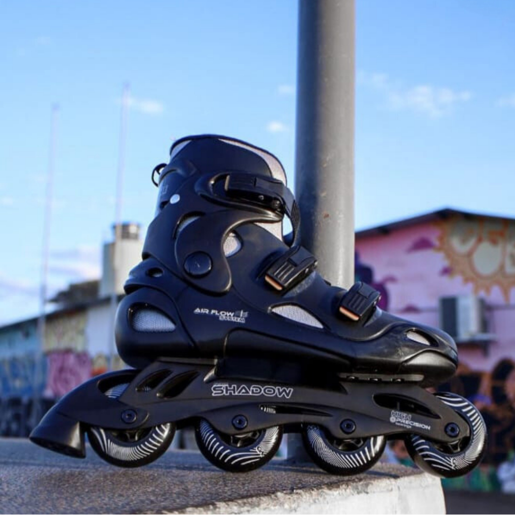 Patins Iniciante Hd Inline Shadow Preto ABEC - 7 Recreação Infantil