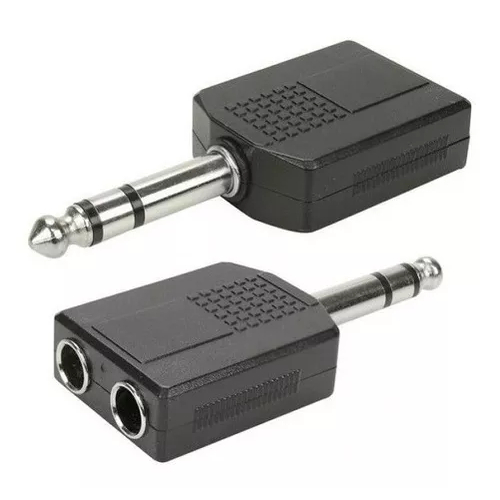 Adaptador P10 Macho Stereo X 2 P10 Femea Stereo em Oferta na Shopee