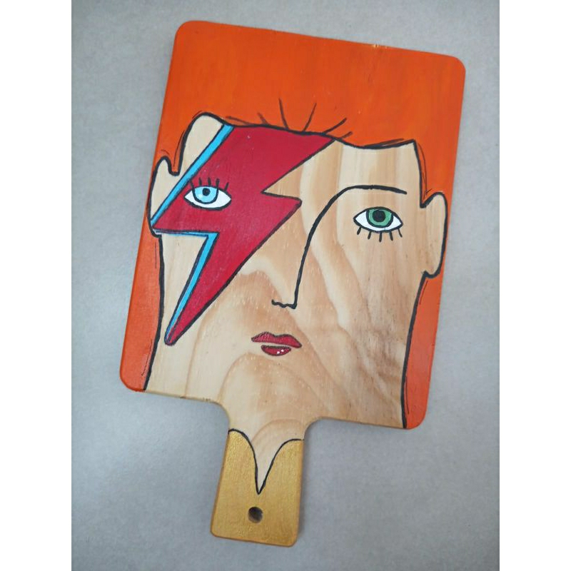 DAVID BOWIE - TÁBUA QUADRO DECORATIVO EM PINUS