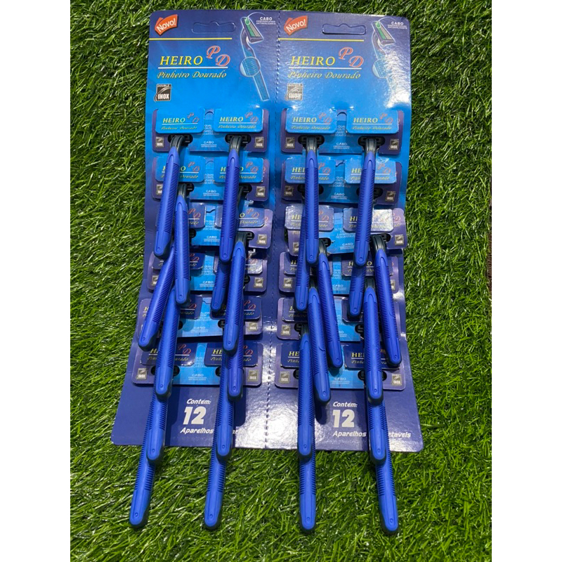 Aparelho cartela Azul 24 unidade s De Barbear, Barbeador descatavel HEIRO com 3 lâminas promoção (33-A)