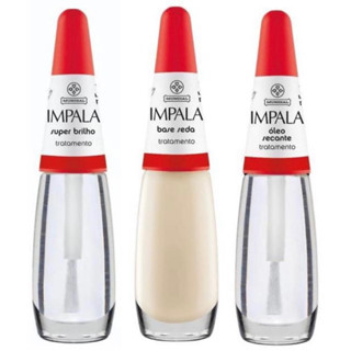 Kit 3 Esmalte Impala Cuidados Especial com as Unhas ( Óleo Secante , Super Brilho e Base Seda )