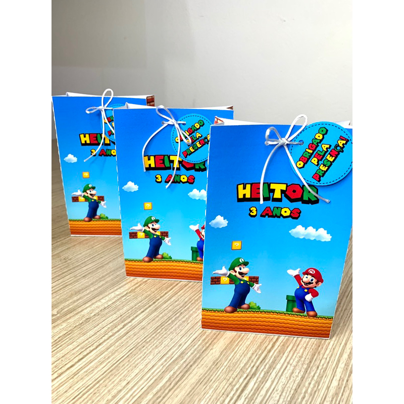 Sacolinha Surpresa Personalizada para Aniversário, Chá de Bebê/Revelação 10 Unidades