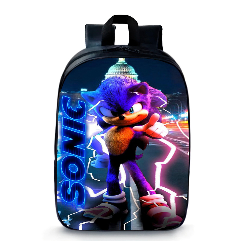 Mochila Pequena Pré-escolar Sonic Filme desenho Lançamento