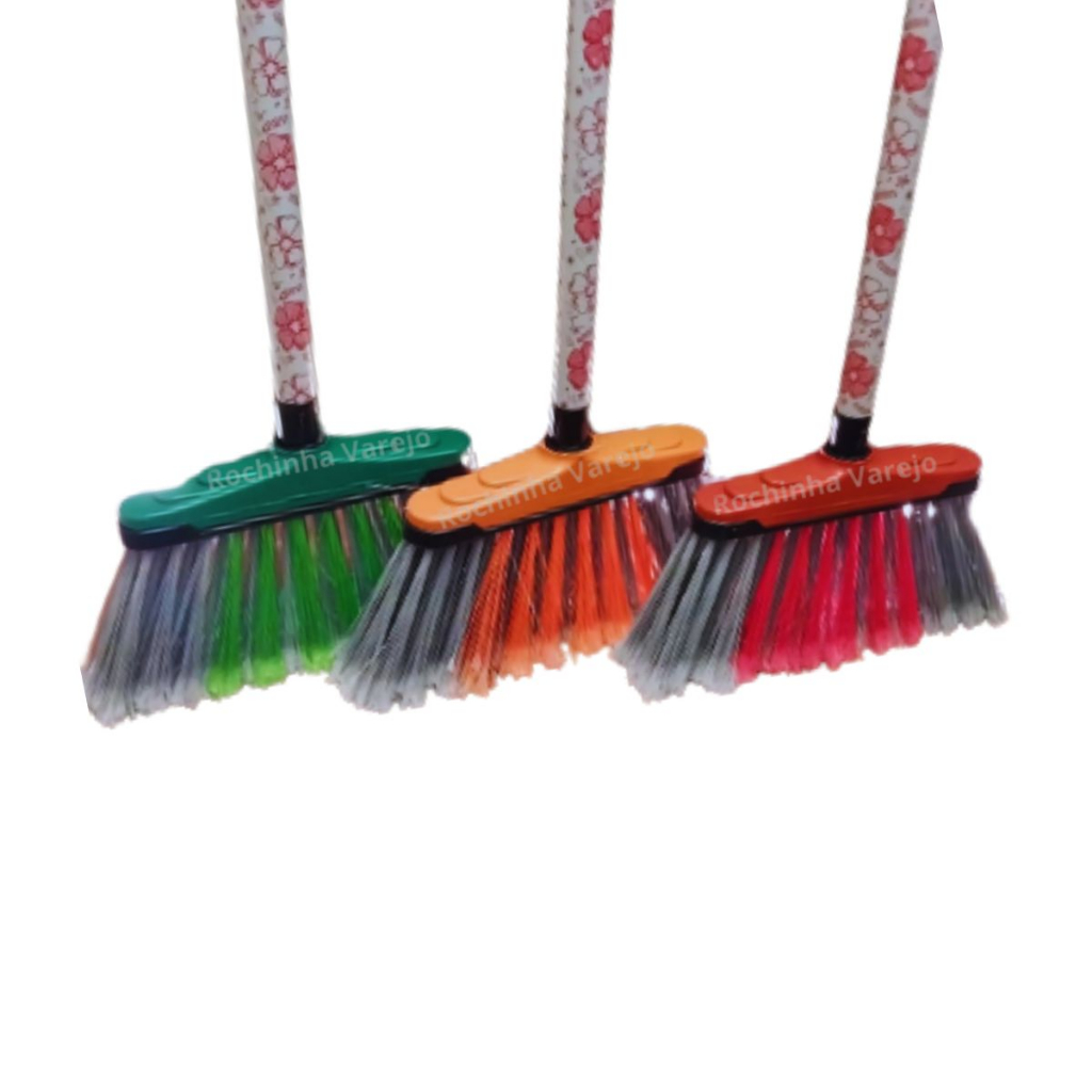 1 Vassoura com Cabo e Com capa com Cerdas Firmes Para Limpeza Interna E Externa Ótima Cerda Multiuso em Oferta na Shopee