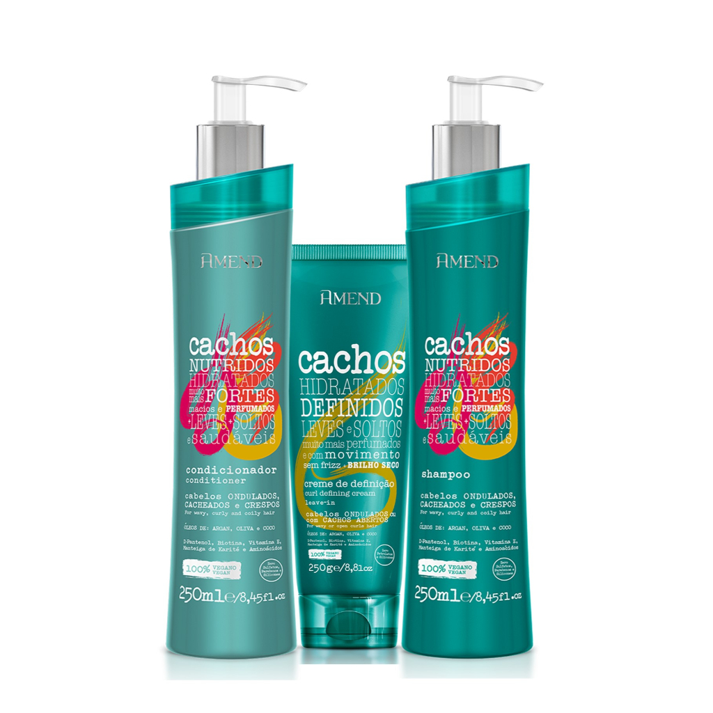 Amend Kit Cachos shampoo  + cond + leave-in  Cachos Abertos - Beauty
