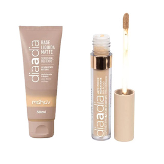 Base + Corretivo Líquido Matte Dia a Dia Mahav em Oferta na Shopee